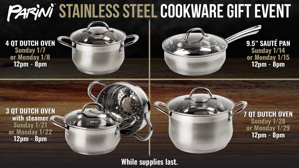 4 Piece Parini Stainless Steel Pan Set